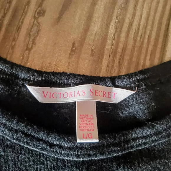 Victoria's Secret Black Women's Cropped Open Back Tank Top Size Large EUC - Picture 6 of 15